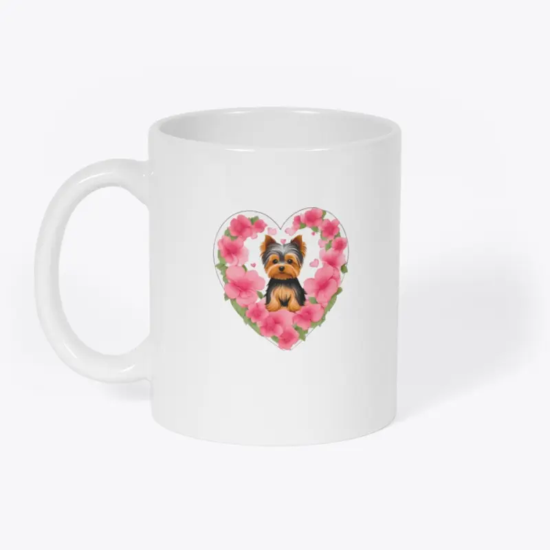 Yorkie with hearts